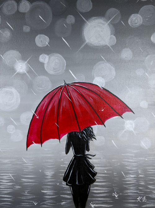 Næb Holde Skøn Girl With the Red Umbrella - Party Paint USA